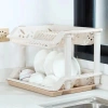 Kitchen double-layer plastic storage rack, draining dish rack, utensil drying and washing, double-layer tableware rack Application Scenario
